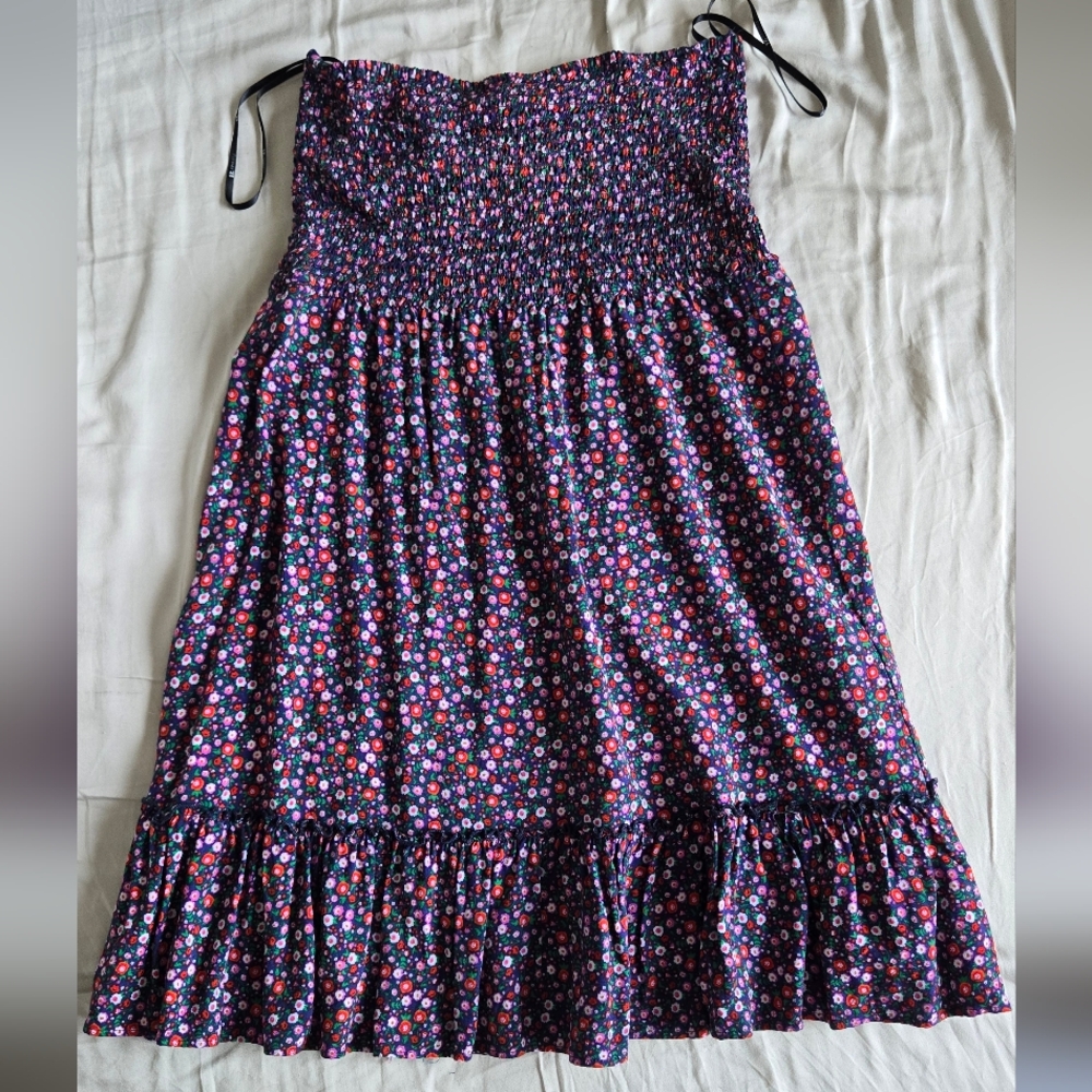 Forever 21 Multicolor Strapless Floral Dress